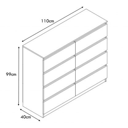 Carlton 8 Drawer Chest - Matt Black - Image 8