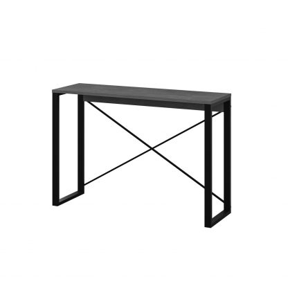 Decortie Modern Archie Console Table Retro Grey 110cm with Black Metal Legs - Image 3