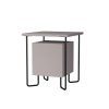 Acres Modern Bedside Table Mocha Grey 40cm Wide - Image 3