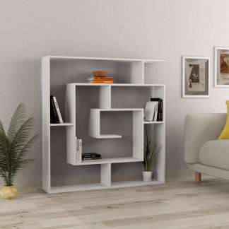 Decortie Labirent Modern Bookcase Display Unit White 129cm High