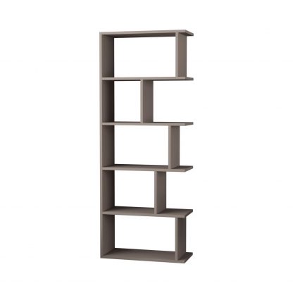 Decortie Tapi Modern Bookcase Display Unit Mocha Grey Tall 159cm - Image 2