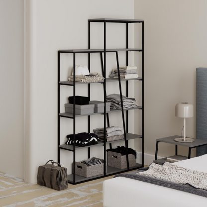 Decortie Pal Modern Bookcase Display Unit Anthracite Grey Tall 178cm - Image 4