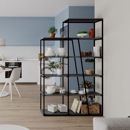 Decortie Pal Modern Bookcase Display Unit Anthracite Grey Tall 178cm - Image 6