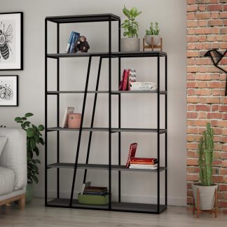 Decortie Pal Modern Bookcase Display Unit Anthracite Grey Tall 178cm
