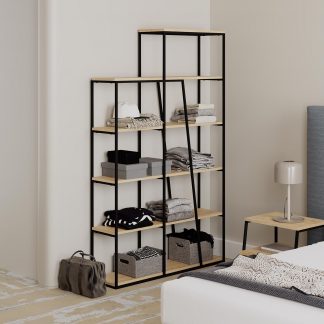 Decortie Pal Modern Bookcase Display Unit Natural Oak Effect Tall 178cm