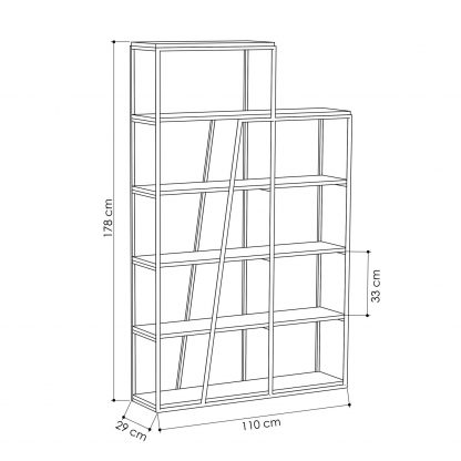 Decortie Pal Modern Bookcase Display Unit Mocha Grey Tall 178cm - Image 2