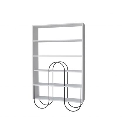 Decortie Norfolk Modern Bookcase Display Unit White Tall 159.1cm - Image 2