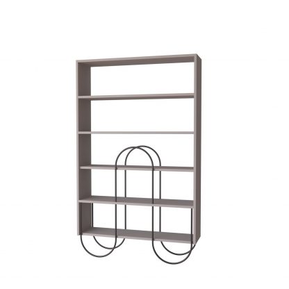 Decortie Norfolk Modern Bookcase Display Unit Mocha Grey Tall 159.1cm - Image 3