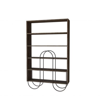 Decortie Norfolk Modern Bookcase Display Unit Dark Coffee Oak Effect Tall 159.1cm - Image 2