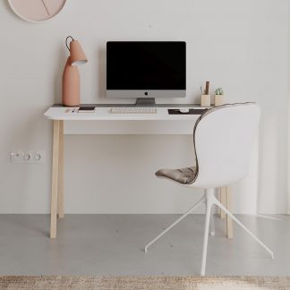 Decortie Luton Modern Desk White Retro Grey 120cm Wide
