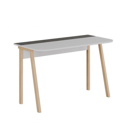 Decortie Luton Modern Desk White Retro Grey 120cm Wide - Image 3