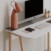 Decortie Luton Modern Desk White Retro Grey 120cm Wide - Image 4