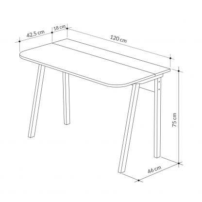 Decortie Luton Home Office Study Desk White - Image 2