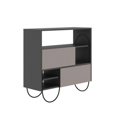Decortie Norfolk Shoe Cabinet Anthracite Grey Mocha Grey - Image 2
