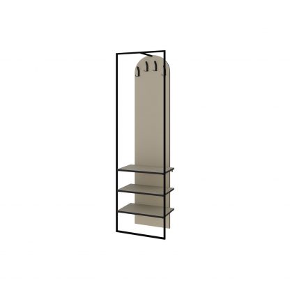 Decortie Modern Archy Hall Stand Coat Rack with Shoe Storage 180cm High Ash Green - Image 2
