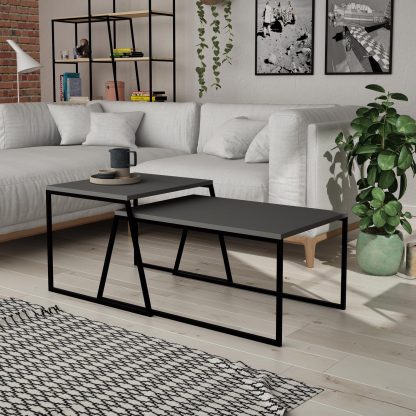 Decortie Pal Modern Coffee Table Anthracite Grey - Image 6