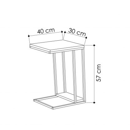 Decortie Pal Modern C Shape Side End Table Oak - Image 3