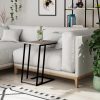 Decortie Pal Modern C Shape Side End Table Mocha Grey