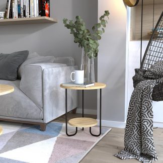 Decortie Corro Modern Side End Table Oak