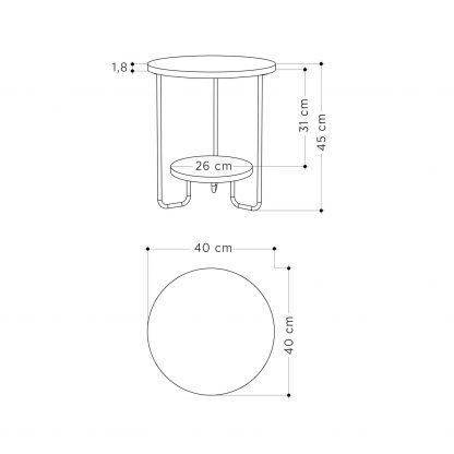 Decortie Corro Modern Side End Table Mocha Grey - Image 2