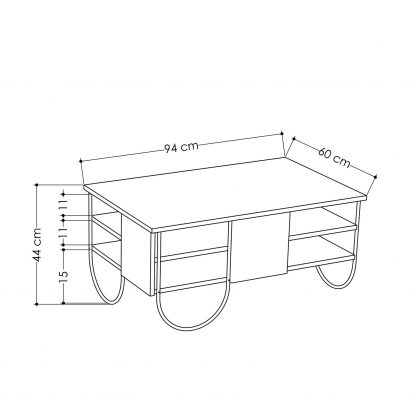 Decortie Norfolk Modern Coffee Table Mocha Grey - Image 3