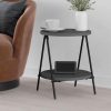 Decortie Modern Essel Industrial Style Round Side Table Anthracite with Black Metal Legs - Image 2