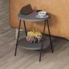 Decortie Modern Essel Industrial Style Round Side Table Anthracite with Black Metal Legs - Image 5