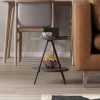 Decortie Modern Essel Industrial Style Round Side Table Anthracite with Black Metal Legs - Image 6