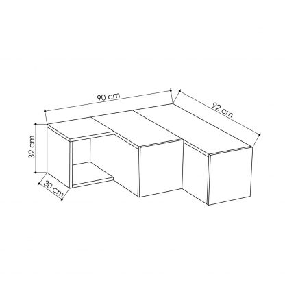 Decortie Compact Modern TV Unit Multimedia Centre Grey with Storage - Image 4