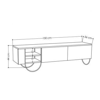 Decortie Norfolk Modern TV Unit Multimedia Centre Oak with Storage - Image 4