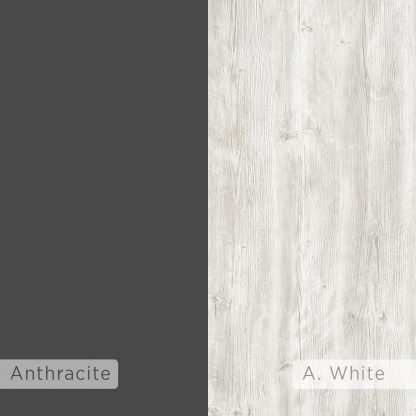 Cowork Modern Desk Ancient White Wall Mounted With Drawer 94cm Wide - Image 8