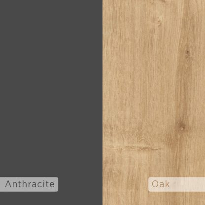 Apollon Modern Bookcase Display Unit Natural Oak Effect Anthracite Grey Medium 149cm - Image 7