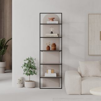Archy Modern Bookcase 5-Tier Wall Mounted Shelf Mocha Grey 180 cm
