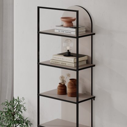 Archy Modern Bookcase 5-Tier Wall Mounted Shelf Mocha Grey 180 cm - Image 4