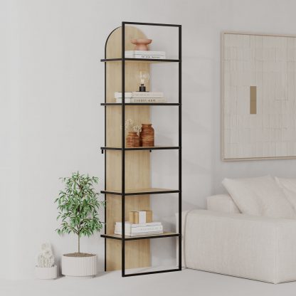 Archy Modern Bookcase 5-Tier Wall Mounted Shelf Oak 180 cm - Image 8