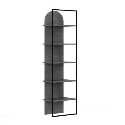 Archy Modern Bookcase 5-Tier Wall Mounted Shelf Retro Grey 180 cm - Image 3