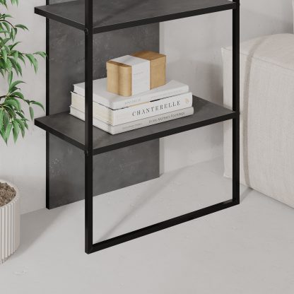 Archy Modern Bookcase 5-Tier Wall Mounted Shelf Retro Grey 180 cm - Image 6
