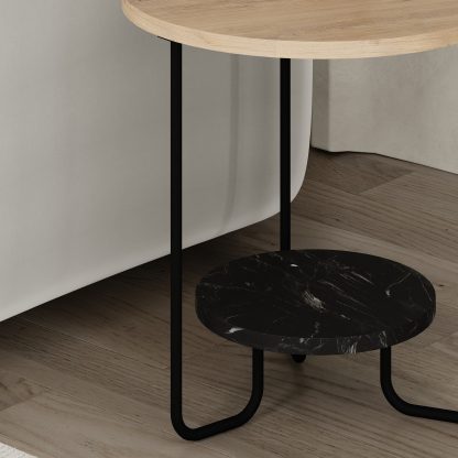 Corro Modern Side End Table Oak Lotus - Image 4