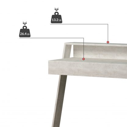 Cowork Modern Desk Ancient White Wall Mounted With Drawer 94cm Wide - Image 7