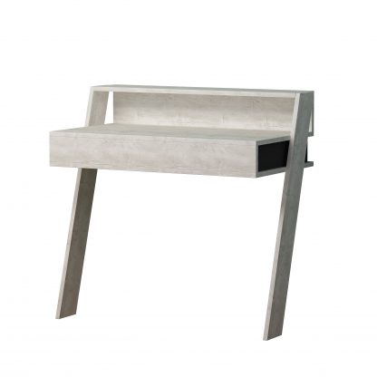Cowork Modern Desk Ancient White Wall Mounted With Drawer 94cm Wide - Image 3