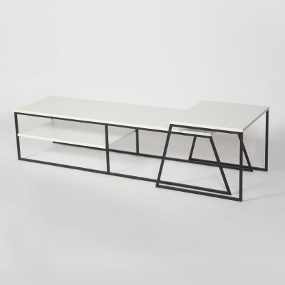 Pal Modern TV Unit Multimedia Centre Stand With Storage White 163cm - Image 4