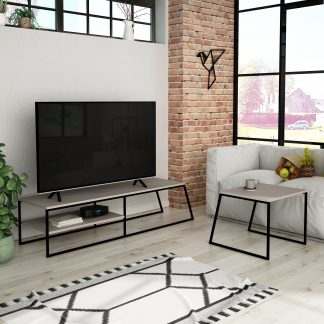 Pal Modern TV Unit Multimedia Centre Stand With Storage Mocha Grey 163cm