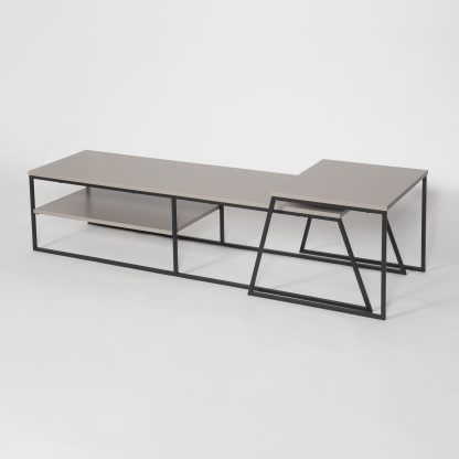 Pal Modern TV Unit Multimedia Centre Stand With Storage Mocha Grey 163cm - Image 5