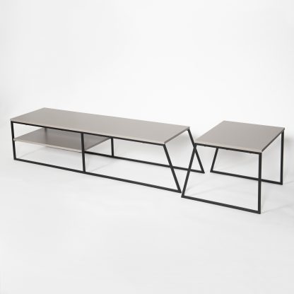 Pal Modern TV Unit Multimedia Centre Stand With Storage Mocha Grey 163cm - Image 6