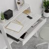 Cowork Modern Desk Ancient White Wall Mounted With Drawer 94cm Wide - Image 6
