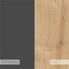 Decortie Cowork Modern Desk Oak Anthracite Grey Wall Mounted With Drawer 94cm Wide - Image 7