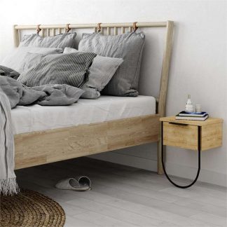 Decortie Norfolk Modern Bedside Table Oak 33cm Wide