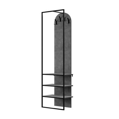 Decortie Modern Archy Hall Stand Coat Rack with Shoe Storage 180cm High Retro Grey - Image 3