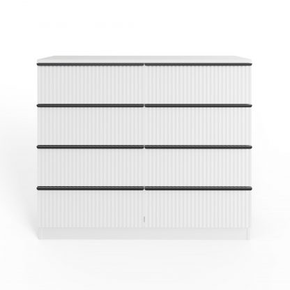 Lania 8 Drawer Chest Of Drawers - Matt White Ripple Effect - Image 5