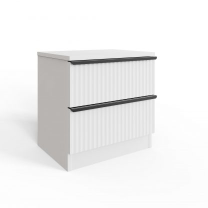 Lania 2 Drawer Bedside Table Nightstand - Matt White - Image 4